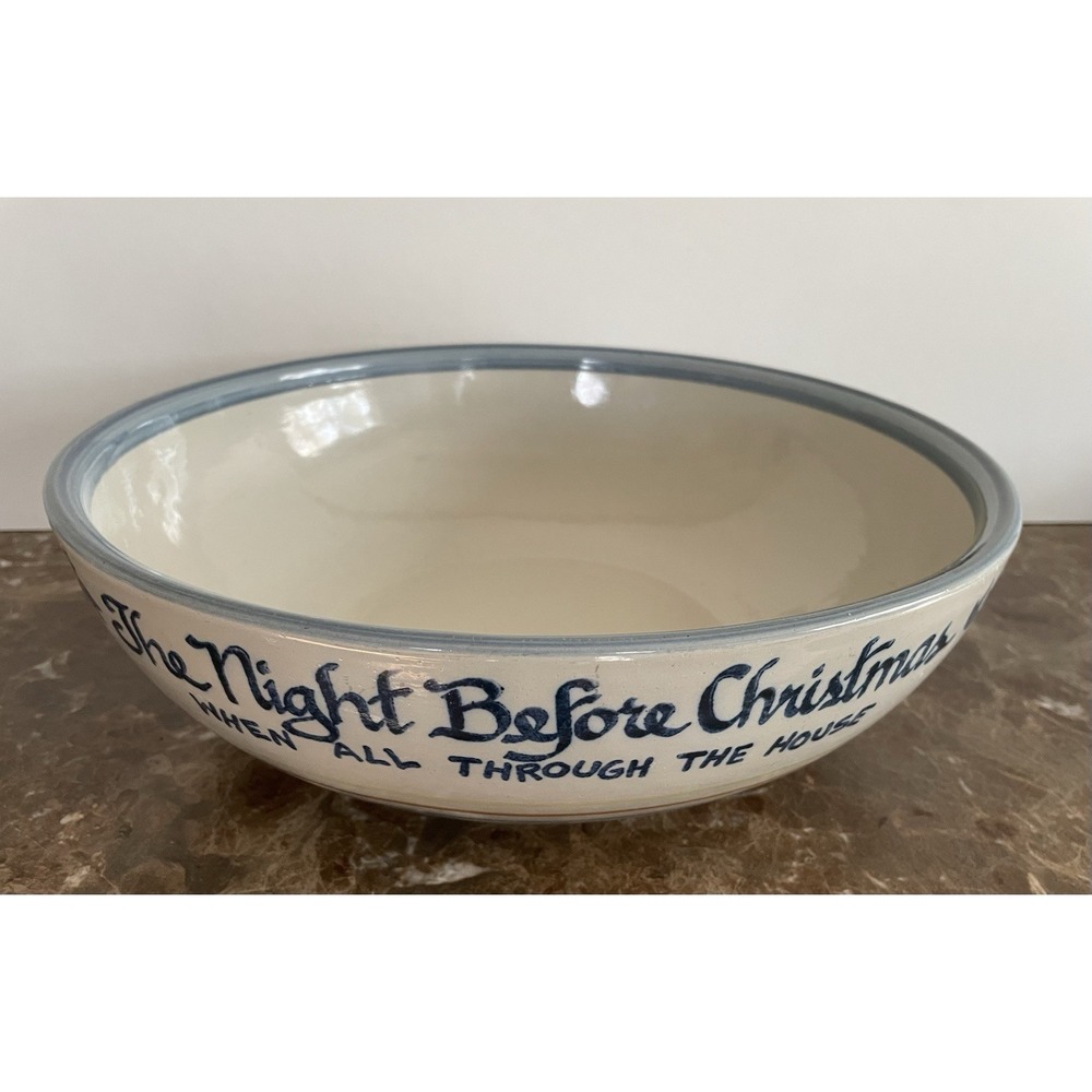 Louisville Stoneware The Night Before Christmas Large Serving Bowl Holiday 12.5‎